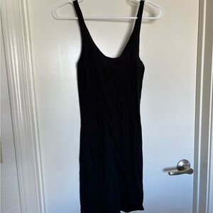 James Perse Black Ribbed Scoop Neck Tank Mini Dress - Size 1